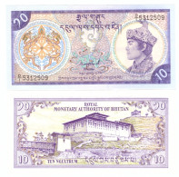 BHUTAN 10 NGULTRUM  ND 1986 P-15a(1)  UNC - Bhután