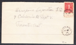 Canada Cover, Toutes Aides MB, Nov 22 1936 & Rorketon MB, A1 Broken Circle Postmark, To Campana Corp. Ltd. Toronto - Storia Postale