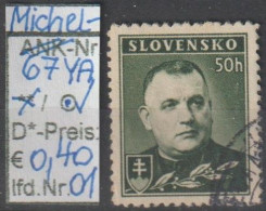 1939 - SLOWAKEI - FM/DM "Präsident Tiso" 50 H Dkl'olivgrün - O  Gestempelt - S.Scan (67YAo 01-03 Slowakei) - Gebruikt