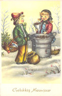 FANTAISIE - Bonne Année - Nouvel An - Illustration Vendeur De Marrons - Carte Postale Ancienne - Nouvel An