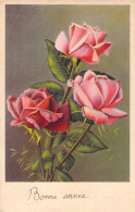 FANTAISIE - Bonne Année - Nouvel An - Lot De 2 Cpa Fleurs - Carte Postale Ancienne - Nouvel An