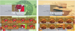 Belorussia Belarus Weissrussland 2005 Europa CEPT Gastronomy Set Of 2 Booklets With Special Sheetlets With Labels MNH - 2005