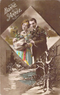 FANTAISIE - Bonne Année - Nouvel An - Couple Portrait - Carte Postale Ancienne - Nouvel An