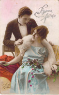 FANTAISIE - Bonne Année - Nouvel An - Couple Portrait - Carte Postale Ancienne - New Year