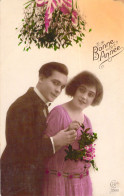 FANTAISIE - Bonne Année - Nouvel An - Couple Portrait - Carte Postale Ancienne - Nouvel An