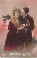 FANTAISIE - Bonne Année - Nouvel An - Couple Portrait - Carte Postale Ancienne - New Year