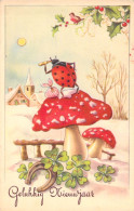 FANTAISIE - Bonne Année - Nouvel An - Coccinelle Avec Une Longue Vue - Carte Postale Ancienne - New Year