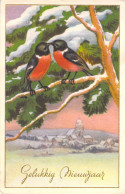 FANTAISIE - Bonne Année - Nouvel An - Oiseaux Qui S'embrassent - Carte Postale Ancienne - New Year