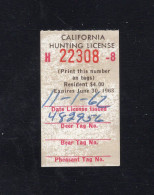 1965-66 California Hunting License Validation Stamp CAHV-4J Resident Junior - Collections