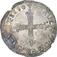 France, Charles X, 1/4 Ecu, 1590, Nantes, TTB, Argent, Gadoury:521 - 1589-1610 Henri IV Le Vert-Galant