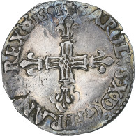 France, Charles X, 1/4 Ecu, 1591, Rouen, TTB, Argent, Gadoury:521 - 1589-1610 Henri IV Le Vert-Galant