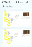 Mounted Police Montée; GRC / RCMP; Gendarmerie; Sc. # 612; Deux Premier Jour Vendu à L'unité (10215) - Used Stamps