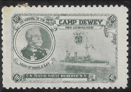 U.S. CAMP DEWEY NAVY TRAINING SCHOOL, HERO OF MANILA BAY VIGNETTE Reklamemarke Erinnofili LABEL CINDERELLA - Erinnofilia