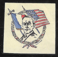 USA & FRANCE FLAGS WW1 PATRIOTIQUE - COQUEMER époque Delandre  Reklamemarke Erinnofili LABEL CINDERELLA - Erinnofilia
