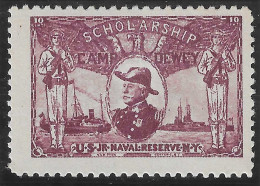 U.S. CAMP DEWEY SCHOLARSHIP NAVY TRAINING SCHOOL, HERO OF MANILA BAY VIGNETTE Reklamemarke Erinnofili LABEL CINDERELLA - Erinnofilia