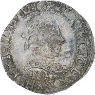 France, Henri III, 1/2 Franc Au Col Plat, 1588, Bordeaux, TTB+, Argent - 1574-1589 Heinrich III.