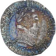 France, Henri III, 1/2 Franc Au Col Plat, 1589, La Rochelle, TTB, Argent - 1574-1589 Enrico III