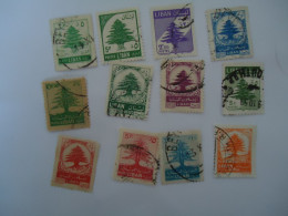 LIBAN  LEBANON USED    12   STAMPS EMBLEM  TREE - Lebanon