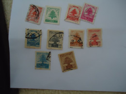 LIBAN  LEBANON USED    10  STAMPS EMBLEM  TREE - Lebanon