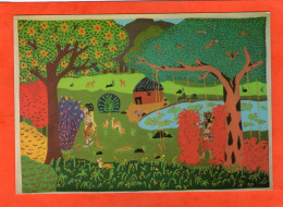 Atelier Au Fil D'Indra-Pondichéry- Toiles Murales - La Rencontre De Sakuntala - Kunsthandwerk