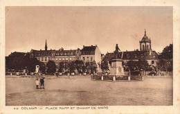 FRANCE - Colmar - Place Rapp Et Champ De Mars - Enfants Sur La Place - Carte Postale Ancienne - Colmar