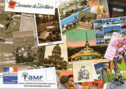 CPM - J - LA SEMAINE DE L'ECRITURE - ASSOCIATION DES MAIRES DE FRANCE AMF - PATRONAGE DU MINISTERE DE LA CULTURE - Demonstrations
