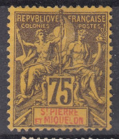 TIMBRE ST PIERRE & MIQUELON TYPE GROUPE 75c  N° 70 NEUF SANS GOMME - Unused Stamps