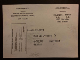 CP REGIE DES POSTES BRUXELLES PP + TIMBRE A DATE 30.01 1982 - Covers & Documents