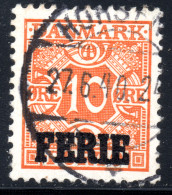 2163. DENMARK 10 O. FERIE OVERPR. - Fiscaux