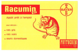 Buvard 21 X 13.4 Bayer  Phytochim  Racumin 57 Appât Prêt à L'emploi Pour Détruire Les Rats Et Souris - Animals