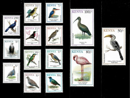 Kenya 1993-6 MiNr. 573 - 585, 696  Kenia Birds 14v MNH** 19,90 € - Aves Gruiformes (Grullas)