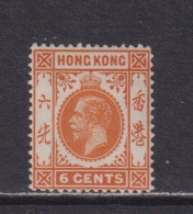 HONG KONG  -  1912-21 George V Multiple Crown CA 6c Hinged Mint - Ongebruikt