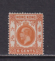 HONG KONG  -  1912-21 George V Multiple Crown CA 6c Hinged Mint - Ungebraucht