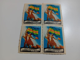 QUARTINA MARCHE DA BOLLO LEGA NAZIONALE COOPERATIVE E MUTUE- NUOVA NON LINGUELLATA - Revenue Stamps