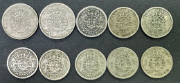 MACAU LOT OF 10 COINS INCL. 8 X 1952 + 2X 1973, 50AVOS USED COINS - Macau