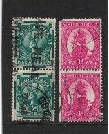 SOUTH AFRICA 1943 COIL STAMPS PAIRS SG 105/106 FINE USED Cat £18 - Used Stamps