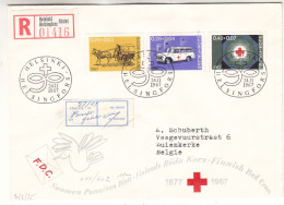 Finlande - Lettre Recom De 1967 - Oblit Helsinki - Croix Rouge - Ambulance - - Lettres & Documents