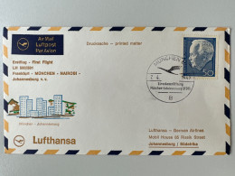 1968. Erstflug LH  Frankfurt / Nairobi/ Johannesburg - Erst- U. Sonderflugbriefe