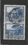 SOUTH AFRICA 1949 3d DULL BLUE SG 117 IN FINE USED VERTICAL PAIR WITH 1950 CDS Cat £3 As A Vertical Pair - Used Stamps