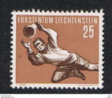 LIECHTENSTEIN:  1954  CALCIO  -  25 R. BRUNO  CHIARO  E  BRUNO  LILLA  S.G. -  YV/TELL. 286 - Gebraucht