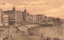 BELGIQUE - Ostende - La Digue Et La Plage - Animé - Carte Postale Ancienne - Oostende