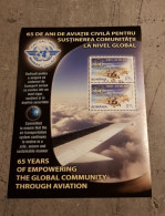 ROMANIA 65 YEARS OF EMPOWERING THE GLOBAL COMMUNITY THROUGH AVIATION MINIATURE SHEET USED - Usati