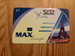 Prepaid Phonecard United Kingdom, SelTel - France, Paris, Eiffel Tower - Bedrijven Uitgaven