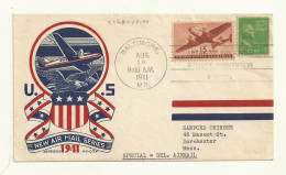 USA BELLE LETTRE CACHET BALTIMORE 19/08/1941 - 2a. 1941-1960 Used