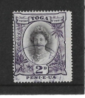 TONGA 1920 - 1935 2d AGATE AND ANILINE VIOLET SMALLER '2' SG 57b FINE USED Cat £85 - Tonga (...-1970)