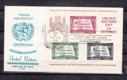 NATIONS  UNIES  NEW-YORK   BLOC   1955       N° 1    OBLITERE   (COTE 112.00€)  CATALOGUE YVERT&TELLIER - Blocchi & Foglietti