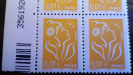 FRANCE - N° 3731 - Belle Variété En Bloc De 4 - Bandes De Phosphore à Cheval - LUXE ** (MNH) - 3 Photos - Unused Stamps