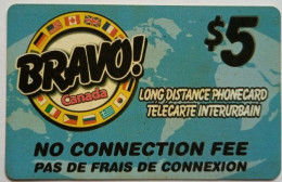 Canada $5 Prepaid - Bravo Canada Long Distance Phonecard - Kanada