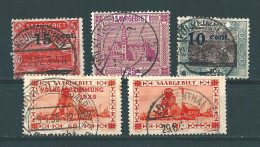 Saar MiNr. 72, 73, 100, 143, 186 Vollstempel  (sab30) - Gebraucht