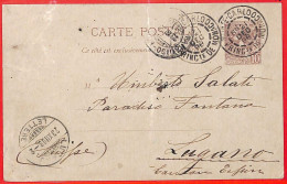 Aa1012 - MONACO - Postal History -    STATIONERY  CARD To SWITZERLAND 1898 - Postal Stationery